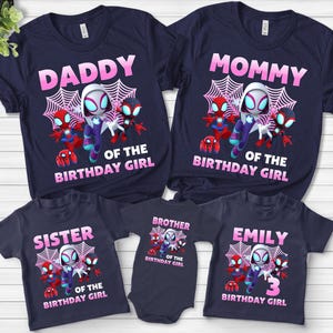 Spidey and His Amazing Friends Birthday Tee, Spiderman Custom Birthday Shirt, Superhero Spidey T-shirt, Family Matching Birthday Shirt image 1