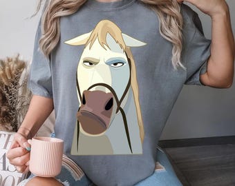 Disney Tangled Maximus Horse Big Face Shirt, Disney Princess Tee Comfort Color for WDW Magic Kingdom & Disneyland Family Vacation