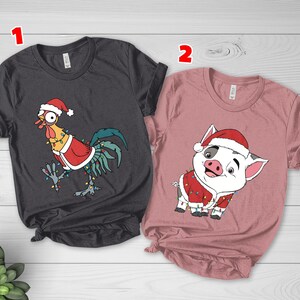 Christmas Hei Hei & Pua Sweatshirt, Animal Kingdom Moana Friends Shirt, Disney Winter Holiday Tee, Funny Xmas Disneyland Sweater image 6