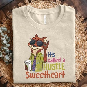 Koszulka z grafiką „To się nazywa Hustle Sweetheart” Nicka Wilde'a z filmu „Zootopia”, męska i damska bawełniana koszulka zdjęcie 6