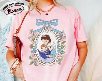 Retro 90s Elsa Anna and Mom Best Mom Ever T-Shirt, Disney Frozen Collection, Mother's Day Gift Idea, Matching Family Outfits