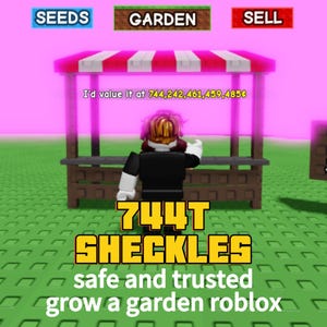 744T SHECKLES! -Roblox grow a garden 100+vouches ! BEST PRICE !