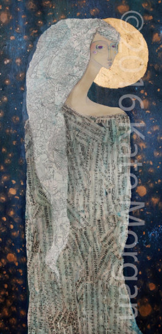 Multi-color Female Goddess Figure Wrapped in Sheet Music | Etsy