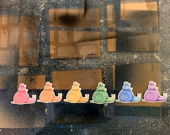 Set of 6 Large Snail Family Stickers Rainbow Multi-pack, Vinyl Decal, Waterproof Sticker, Nature Lover, Snail Lover, Snail Family