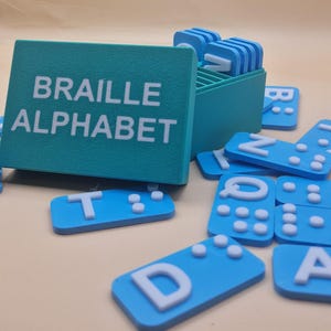 3D gedruckte Braille Alphabet Lernkarten mit Aufbewahrungsbox - taktile Karteikarten für Sehgeschädigte