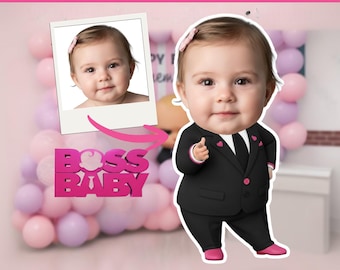Sagoma personalizzata Baby Boss Girl – Decorazione di compleanno personalizzata