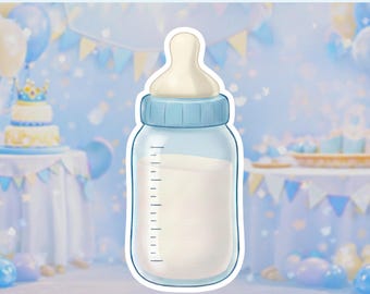 Ritaglio di biberon azzurro – Festa di baby shower