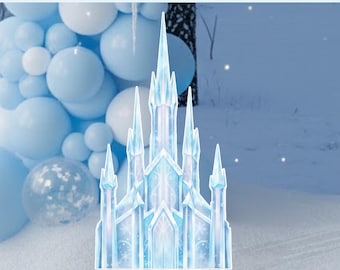 Fondo de fiesta imprimible con castillo de hielo