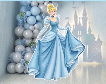Sfondo per feste a tema Castello Glitter stampabile / Decorazione di compleanno a tema Principessa Cenerentola / Download digitale