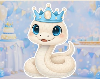 Ritaglio di serpente reale, decorazione per baby shower a forma di principe, decorazione per festa del piccolo principe, accessorio stampabile per baby shower, download immediato, PNG a 300 DPI