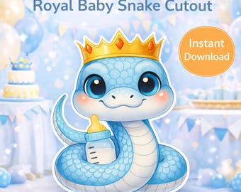 Sagoma di serpente reale, decorazione per baby shower del piccolo principe (download digitale)