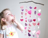 Pink Mobile in Hearts, Hanging Hearts, ready to ship