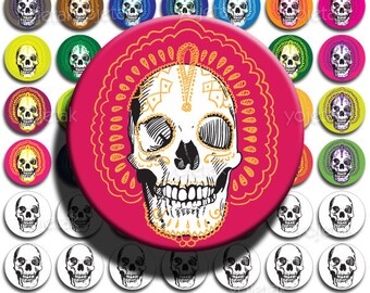 Dia De Los Muertos INSTANT DOWNLOAD 1 Inch Bottle Cap Images