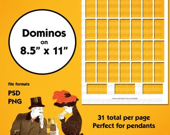 Domino TEMPLATE - Instant Download - Make Your Own Pendant Sheet