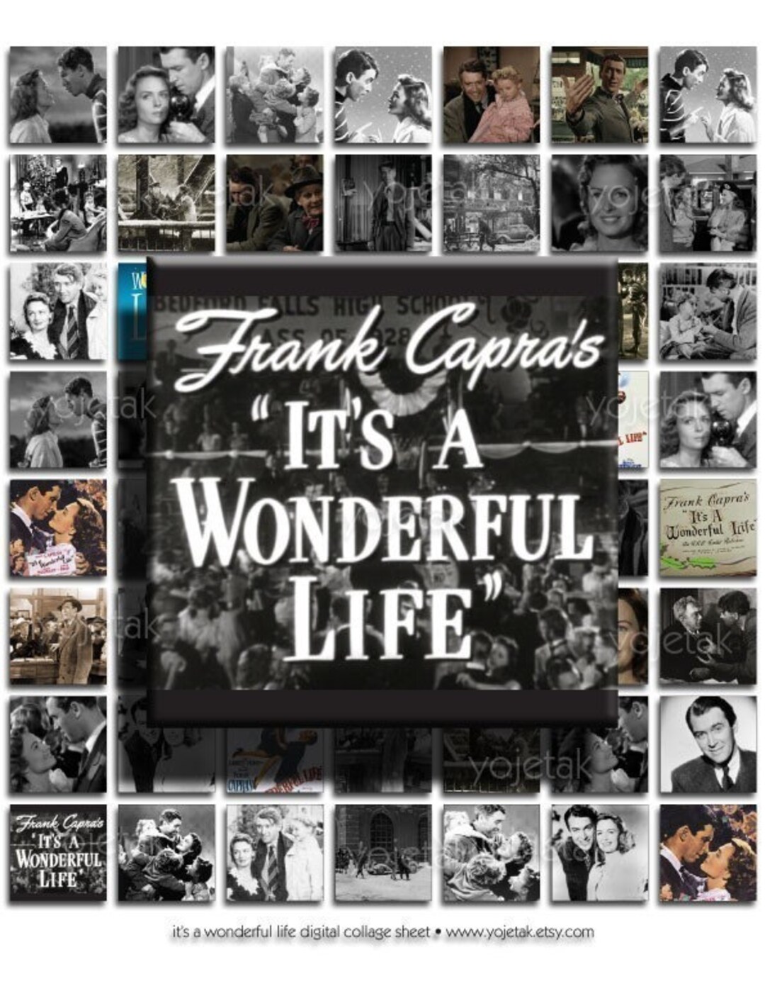 It's a Wonderful Life Instant Download 1x1 Inch Square Tiles, Digital ...