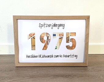 Cash gift 50th birthday top vintage 1975