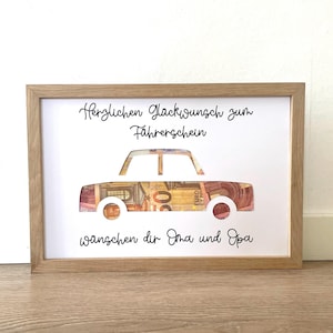 Geldgeschenk voor een rijbewijs of nieuwe/eerste auto
