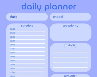 Agenda quotidien bleu violet