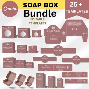 Soap Packaging Box Template For Canva, Editable Soap Packaging Template, Custom Soap Wrap Template, Printable Soap Label Box Template Bundle