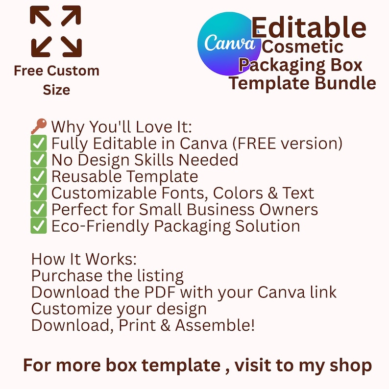 Editable Box Editable Product Packaging Box Template for Branding, Cosmetic ...
