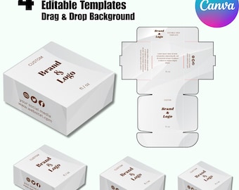 Editable Rectangular Mailer Box Template for Canva, Custom Subscription Box Template, Printable Product Box Design, Cosmetic Gift Box Design
