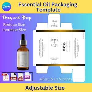 Cosmetic Packaging Box Template, Editable Luxury Cosmetic Packaging Template In Canva, Printable Skincare Box Templates, Lipstick Box Design
