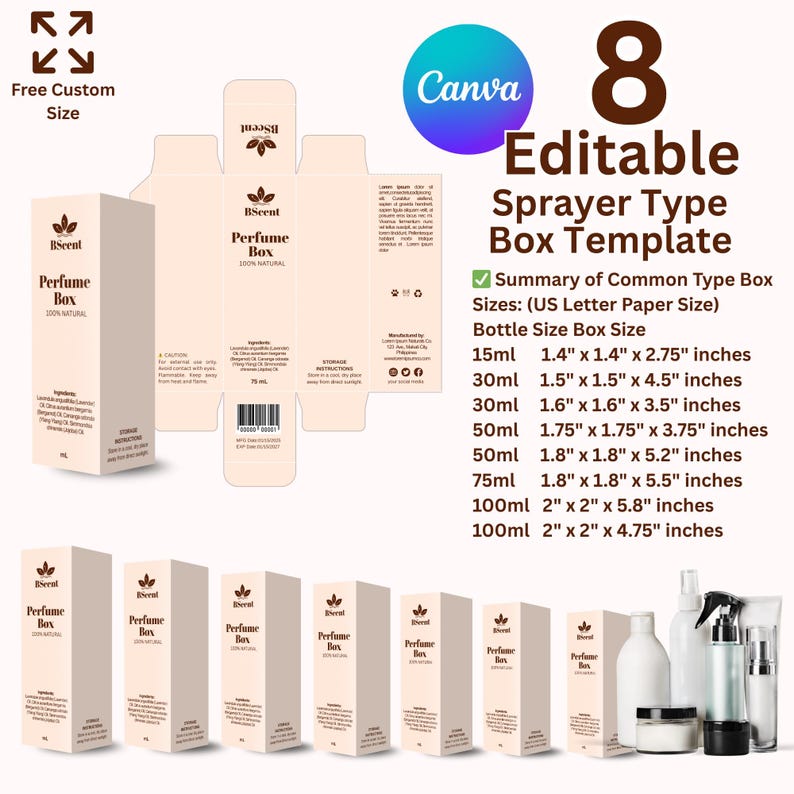 Editable Product Packaging Box Template for Branding, Cosmetic ...