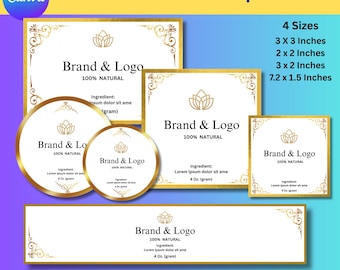 Candle Label Template Design, Editable Candle Label In Canva, Printable Candle Packaging Label Template, Elegant Candle Label, Custom Label