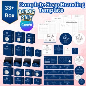 Modelli modificabili per confezioni di sapone per Canva, modelli per il branding del sapone, modelli personalizzati per scatole e etichette fai da te per confezioni di sapone, modelli per involucri di sapone