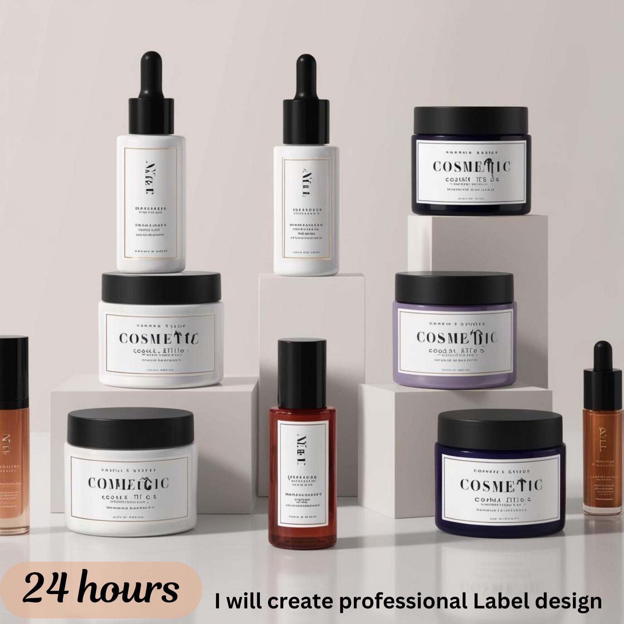 Clean Professional Label Examples Custom Product Label Design for Branding, Personalized Label Template ...