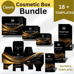 Cosmetic Packaging Box Template For Canva, Custom Beauty Product Box Template, Editable Skincare Packaging Template, Printable Packaging Box