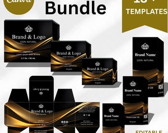 Cosmetic Packaging Box Template For Canva, Custom Beauty Product Box Template, Editable Skincare Packaging Template, Printable Packaging Box