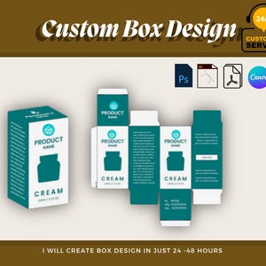 Custom Packaging Box Design For Branding, Custom Packaging Box, Personalized Packaging Box Template, Printable Cosmetic Packaging Box Design