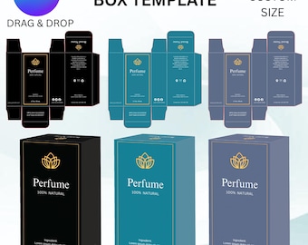 Editable Perfume Packaging  Box Template For Canva SVG | Cricut Printable