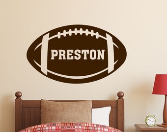 Sports Wall Decal Custom Football Name, Vinyl Wall Lettering for Kids or Teens, Playroom Bedroom Wall Decor, Sport Theme Game Room Decal