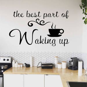 WAKE & SMELL THE COFFEE GR BACKSPLASH STICKER / WALL DECALl 30" x 18" 