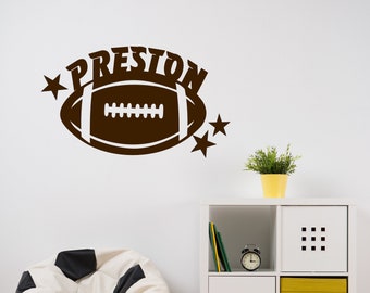Sports Wall Decal Football Star Name, Vinyl Wall Lettering Custom Kids Name, Football Bedroom Wall Decor, Sport Theme Game Room Decal