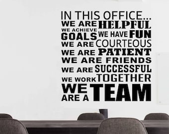 Office Wall Decal In This Office Team Collage, Motivational Teamwork Vinyl Wall Lettering, Office Break Room Wall Art, Gift for Boss