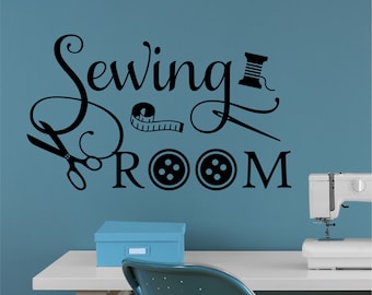 Craft Room Wall Decal Sewing Room, Crafting Office Vinyl Wall Lettering, Sewing Quote for Home Decoration, Gift for Seamstress or Crafters