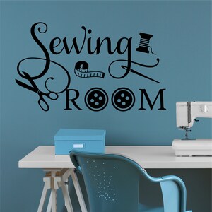 Craft Room Wall Decal Sewing Room, Crafting Office Vinyl Wall Lettering, Sewing Quote for Home Decoration, Gift for Seamstress or Crafters