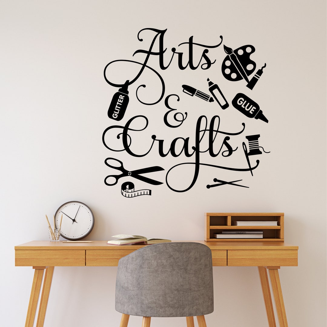 Hobby Wall Decal Arts and Crafts Sign, Craft Lettering for Home ...