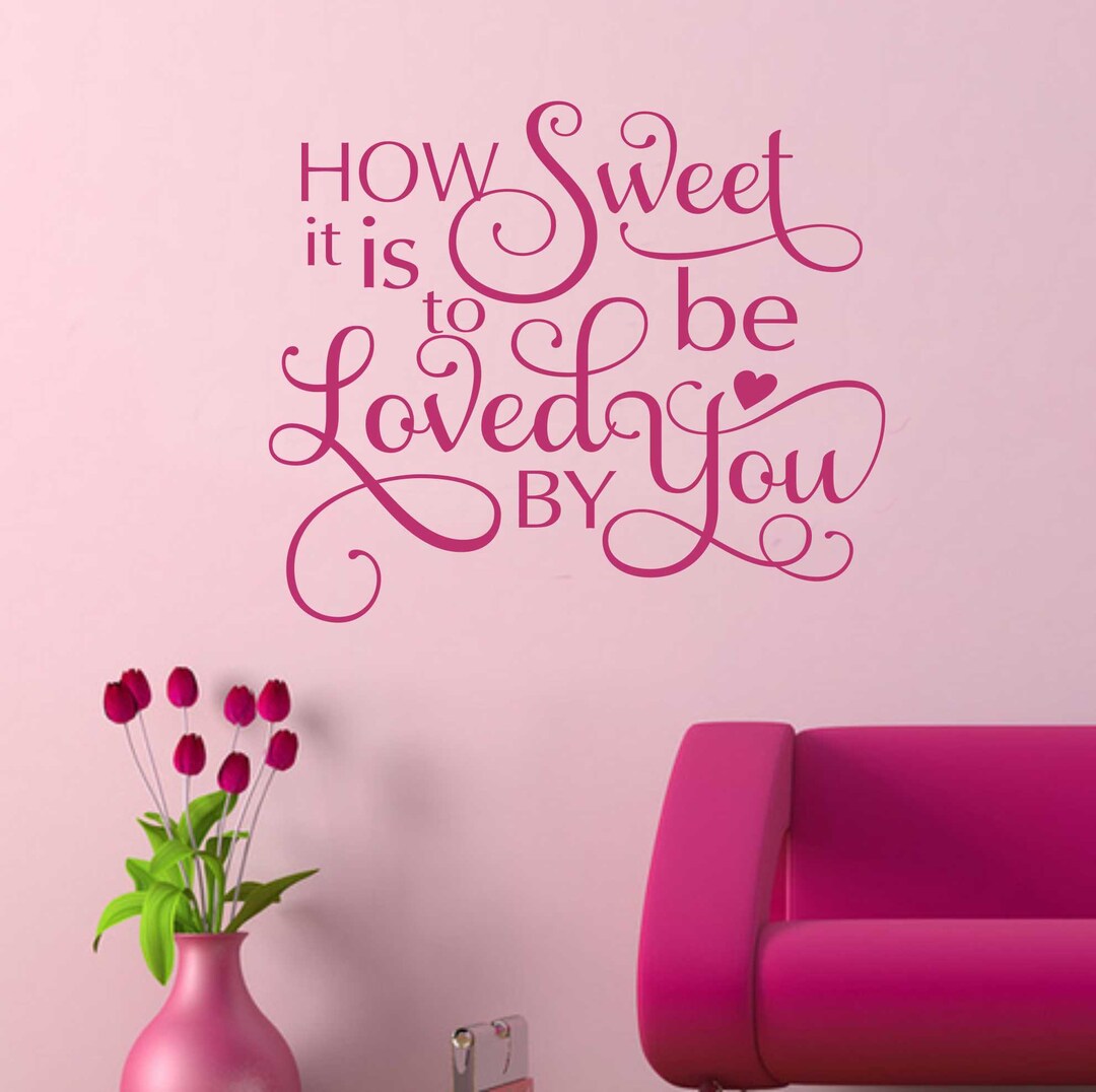 Farmhouse Bedroom Wall Decal Loved by You, Romantic Vinyl Wall Lettering Love Quotes, Wedding