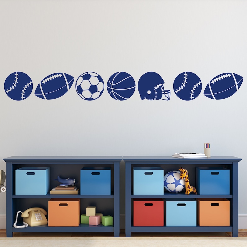 Sports Wall Decal Sport Balls Accent Border 16 Feet Kids Etsy