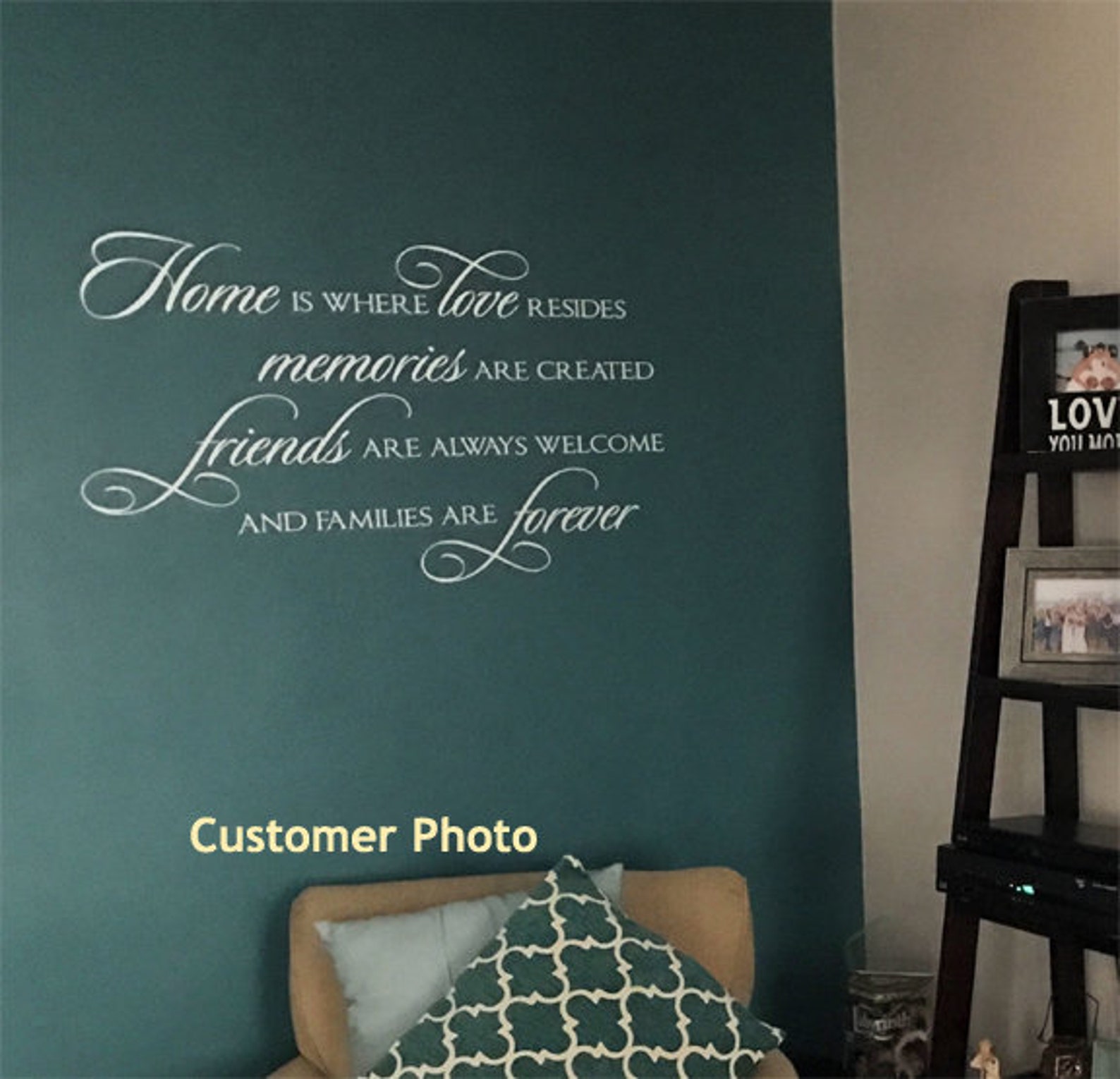 Family Wall Decal Home is Where Love Resides, Vinyl Wall Lettering for ...
