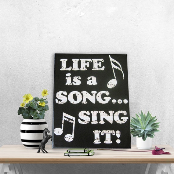 musical life is a song vinyl art print canvas wall art | etsy