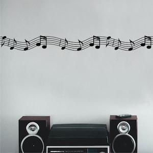 Music Wall Decal Musical Staff Accent Border 16 Foot, Classroom Vinyl Wall Lettering, Music Room Wall Decor, Teacher Appreciation Gift
