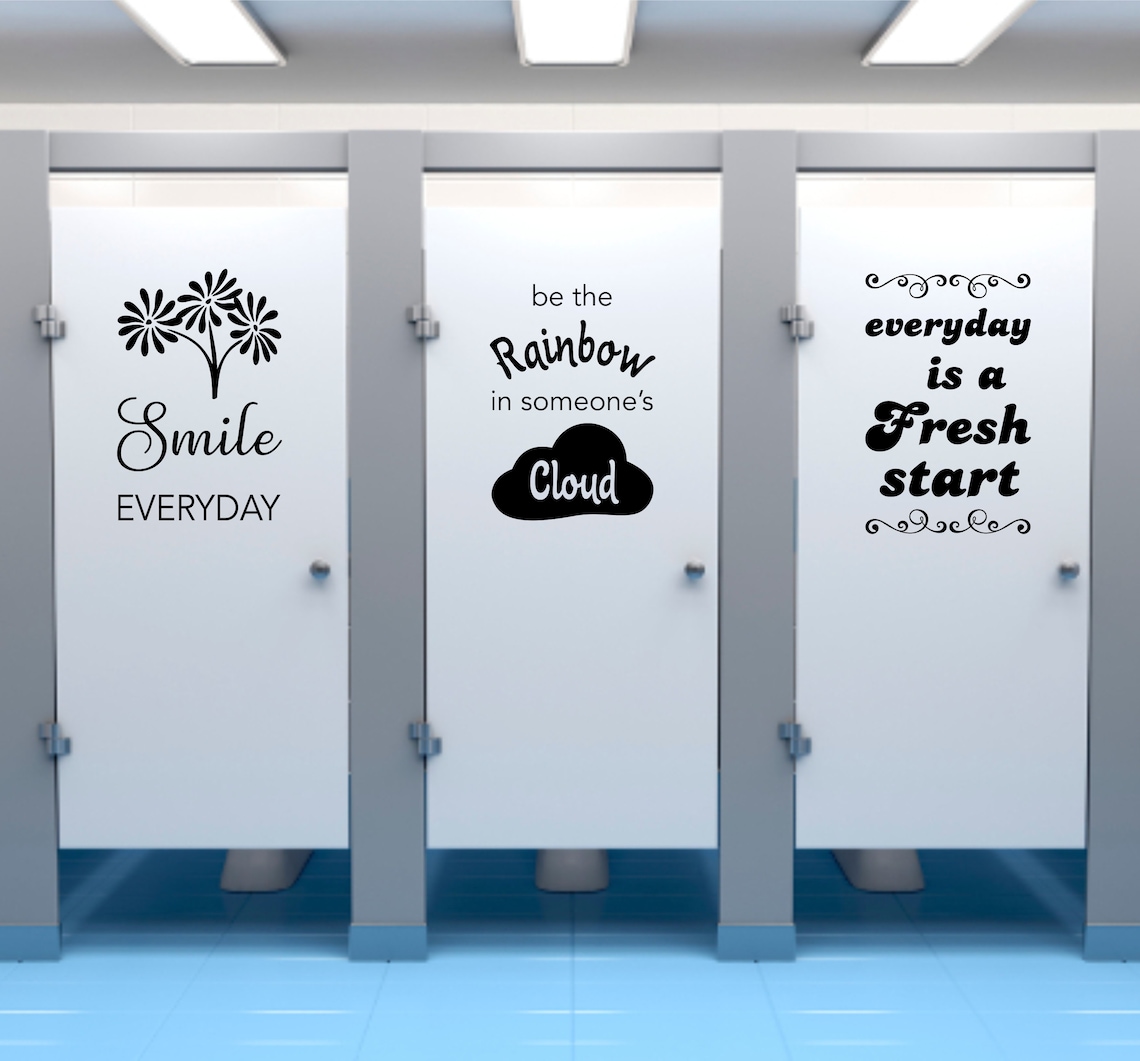 School Bathroom Stall Vinyl Decals Inspirational Girl Etsy