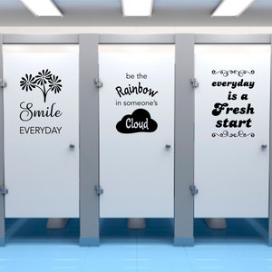 School Bathroom Stall Vinyl Decals, Inspirational Girl Bathroom Decoration, Quotes for Bathroom Stall Doors, Wall Words for Bathroom Decor image 3