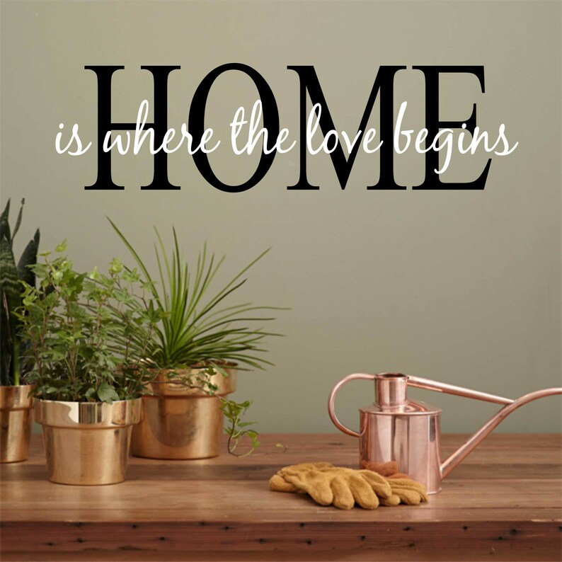 Family Wall Decal Home is Where Love Begins Vinyl Wall Etsy