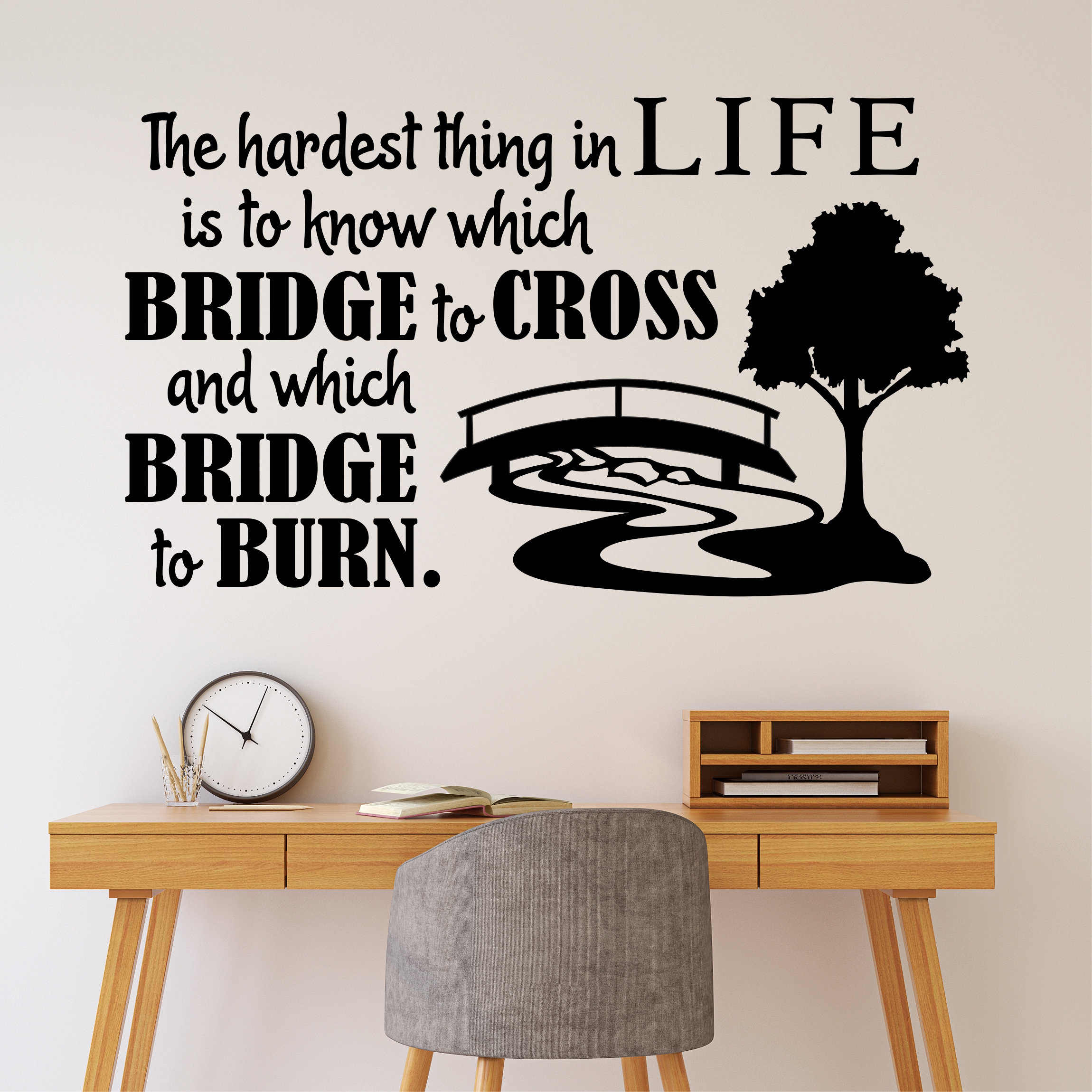 Bridge to Cross Decal Inspirational Wall Quote Motivational Etsy